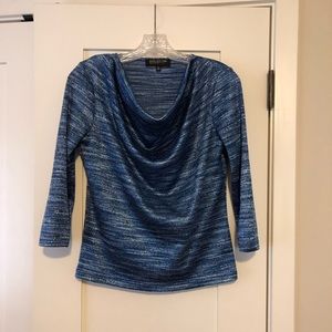 Shimmery cowl neck petite sweater